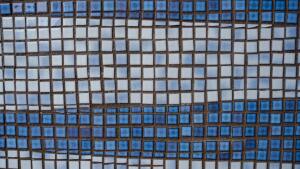 Abstract mosaic in two shades of blue